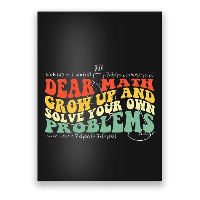 Back To School Math Quote Teens Dear Math Poster