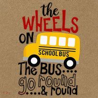 Back To School Funny The WHEELS On The BUS Kids Cotton Canvas Backpack