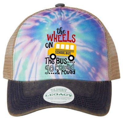 Back To School Funny The WHEELS On The BUS Kids Legacy Tie Dye Trucker Hat