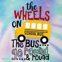 Back To School Funny The WHEELS On The BUS Kids Legacy Tie Dye Trucker Hat