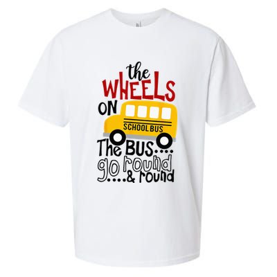 Back To School Funny The WHEELS On The BUS Kids Sueded Cloud Jersey T-Shirt