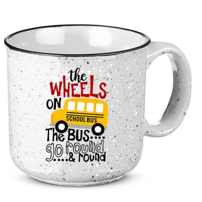 Back To School Funny The WHEELS On The BUS Kids 15oz Campfire Ceramic Mug