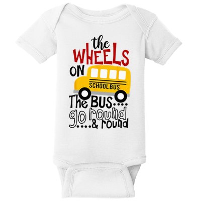 Back To School Funny The WHEELS On The BUS Kids Baby Bodysuit
