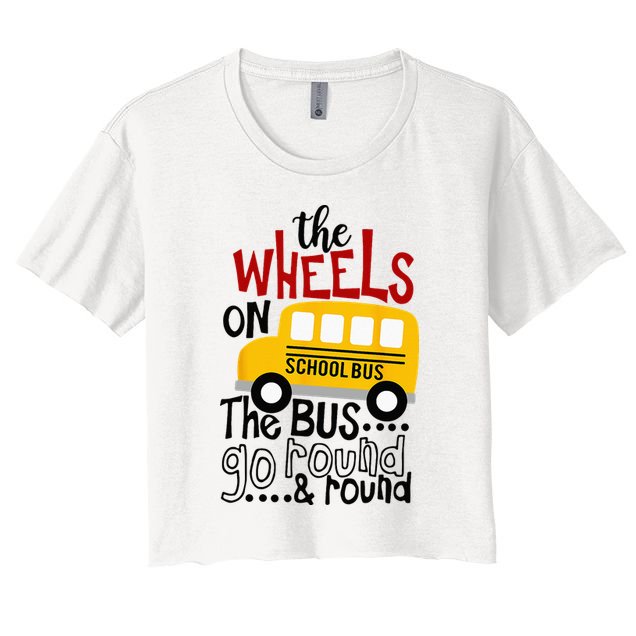 Back To School Funny The WHEELS On The BUS Kids Crop Top