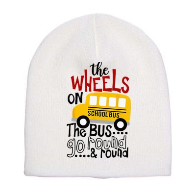 Back To School Funny The WHEELS On The BUS Kids Short Acrylic Beanie