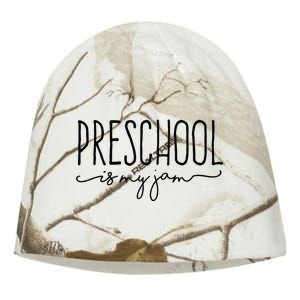 Back To School Preschool Is My Jam Pre K Teachers Student Kati - Camo Knit Beanie