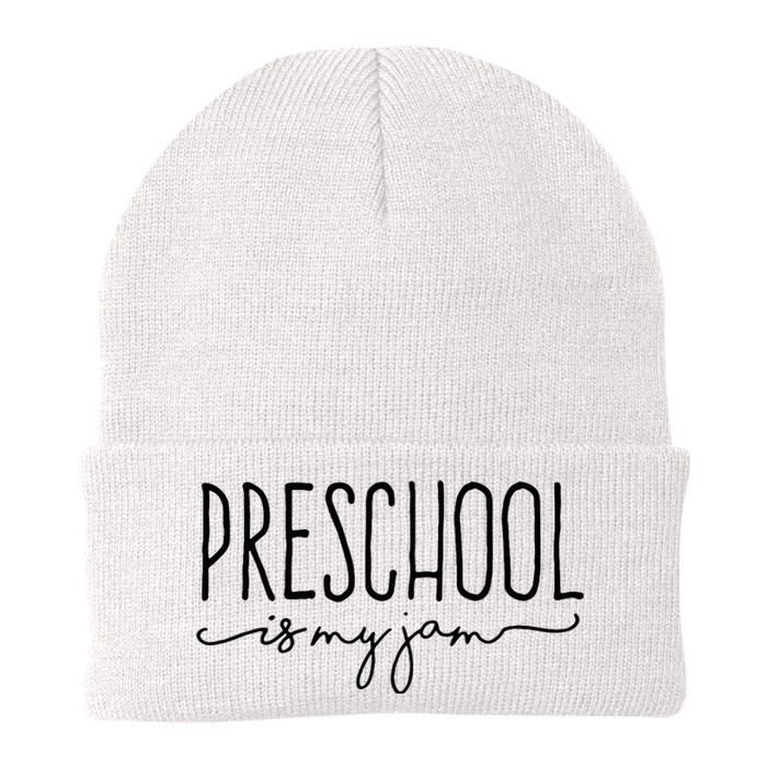 Back To School Preschool Is My Jam Pre K Teachers Student Knit Cap Winter Beanie