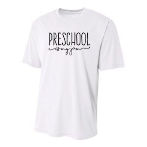 Back To School Preschool Is My Jam Pre K Teachers Student Youth Performance Sprint T-Shirt