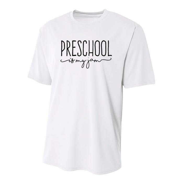 Back To School Preschool Is My Jam Pre K Teachers Student Youth Performance Sprint T-Shirt