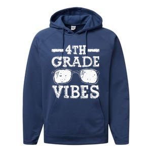 Back To School 4th Grade Vibes First Day Teacher Performance Fleece Hoodie