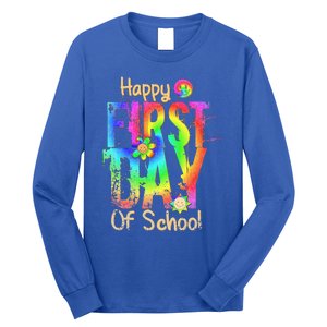 Back To School Teacher Student Happy First Day Of School Long Sleeve Shirt