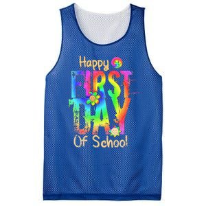 Back To School Teacher Student Happy First Day Of School Mesh Reversible Basketball Jersey Tank