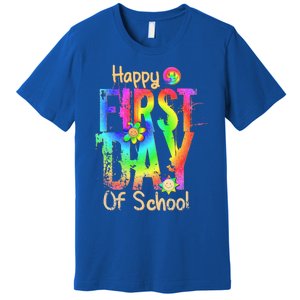 Back To School Teacher Student Happy First Day Of School Premium T-Shirt