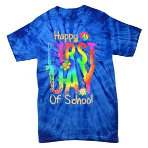 Back To School Teacher Student Happy First Day Of School Tie-Dye T-Shirt