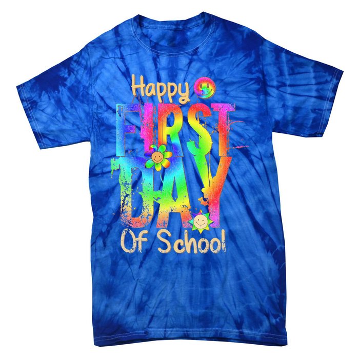 Back To School Teacher Student Happy First Day Of School Tie-Dye T-Shirt