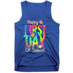 Back To School Teacher Student Happy First Day Of School Tank Top