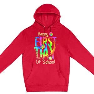 Back To School Teacher Student Happy First Day Of School Premium Pullover Hoodie