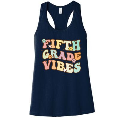 Back To School Fifth Grade Vibes Student Teacher Women Women's Racerback Tank