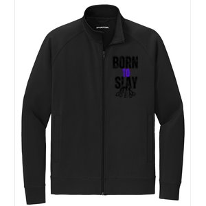 Born To Slay Hairdresser Hairstylist Stretch Full-Zip Cadet Jacket