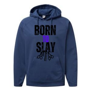 Born To Slay Hairdresser Hairstylist Performance Fleece Hoodie