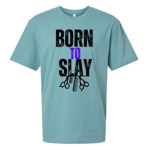 Born To Slay Hairdresser Hairstylist Sueded Cloud Jersey T-Shirt