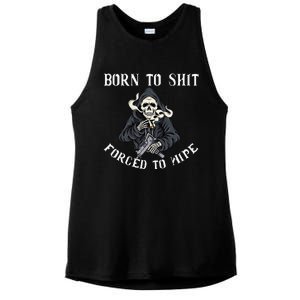 Born to Shit Forced to Wipe Born 2 Shit Forced 2 Wipe Ladies PosiCharge Tri-Blend Wicking Tank