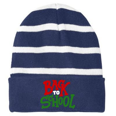 Back To School Holiday Cute Gift Striped Beanie with Solid Band