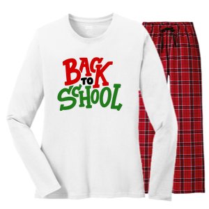 Back To School Holiday Cute Gift Women's Long Sleeve Flannel Pajama Set 