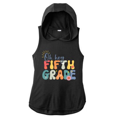 Back To School Fifth Grade Vibes Retro Hello 5Th Grade Gift Ladies PosiCharge Tri-Blend Wicking Draft Hoodie Tank