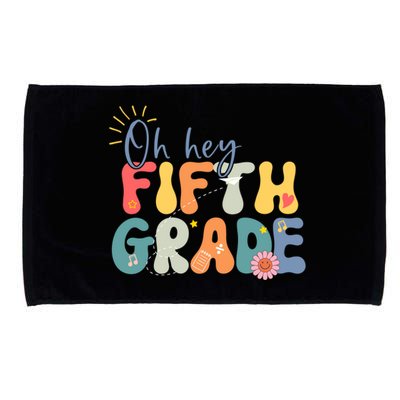 Back To School Fifth Grade Vibes Retro Hello 5Th Grade Gift Microfiber Hand Towel