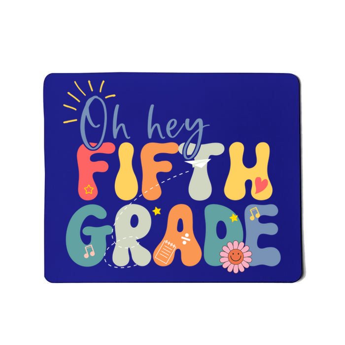 Back To School Fifth Grade Vibes Retro Hello 5Th Grade Gift Mousepad