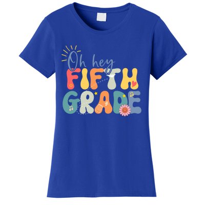 Back To School Fifth Grade Vibes Retro Hello 5Th Grade Gift Women's T-Shirt