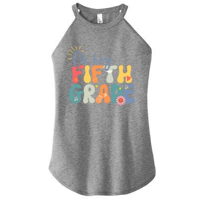 Back To School Fifth Grade Vibes Retro Hello 5Th Grade Gift Women’s Perfect Tri Rocker Tank