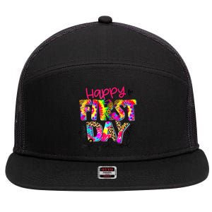 Back To School Teacher Student Happy First Day Of School Kids 7 Panel Mesh Trucker Snapback Hat