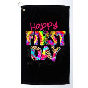 Back To School Teacher Student Happy First Day Of School Kids Platinum Collection Golf Towel