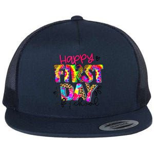 Back To School Teacher Student Happy First Day Of School Kids Flat Bill Trucker Hat