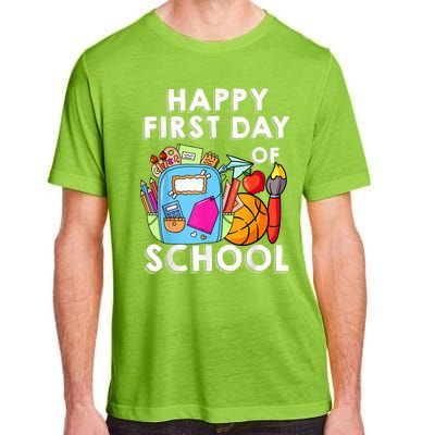 Back To School Happy First Day Of School Teacher Student Adult ChromaSoft Performance T-Shirt