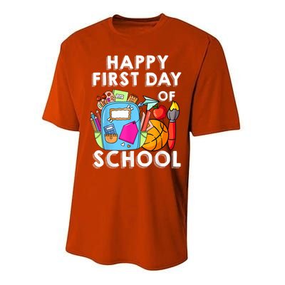 Back To School Happy First Day Of School Teacher Student Performance Sprint T-Shirt