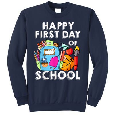 Back To School Happy First Day Of School Teacher Student Sweatshirt