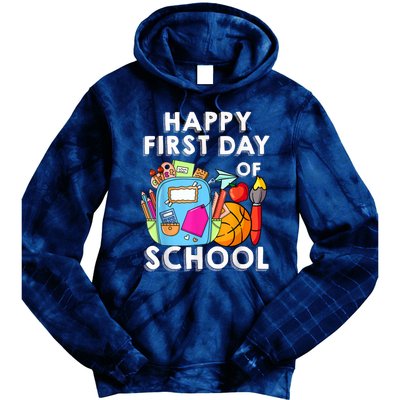 Back To School Happy First Day Of School Teacher Student Tie Dye Hoodie