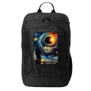 Bigfoot Total Solar Eclipse America Sasquatch Starry Night City Backpack