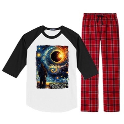 Bigfoot Total Solar Eclipse America Sasquatch Starry Night Raglan Sleeve Pajama Set