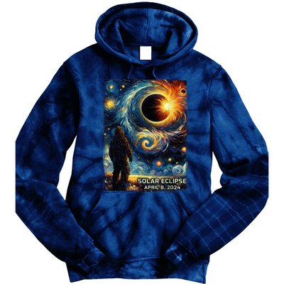 Bigfoot Total Solar Eclipse America Sasquatch Starry Night Tie Dye Hoodie