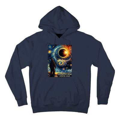 Bigfoot Total Solar Eclipse America Sasquatch Starry Night Tall Hoodie