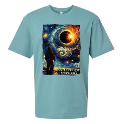 Bigfoot Total Solar Eclipse America Sasquatch Starry Night Sueded Cloud Jersey T-Shirt