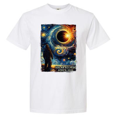 Bigfoot Total Solar Eclipse America Sasquatch Starry Night Garment-Dyed Heavyweight T-Shirt