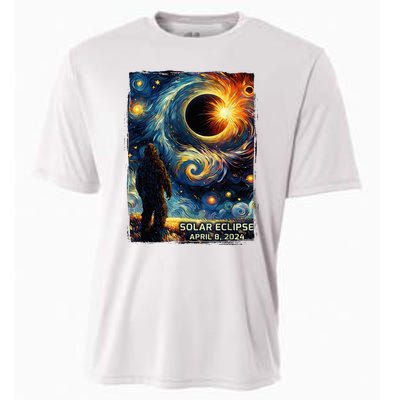 Bigfoot Total Solar Eclipse America Sasquatch Starry Night Cooling Performance Crew T-Shirt