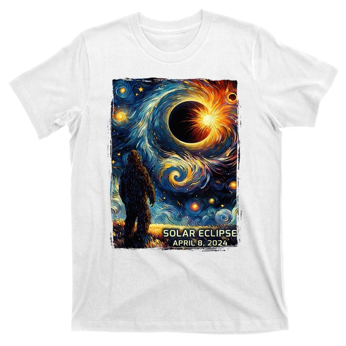 Bigfoot Total Solar Eclipse America Sasquatch Starry Night T-Shirt