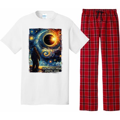 Bigfoot Total Solar Eclipse America Sasquatch Starry Night Pajama Set