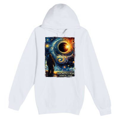 Bigfoot Total Solar Eclipse America Sasquatch Starry Night Premium Pullover Hoodie